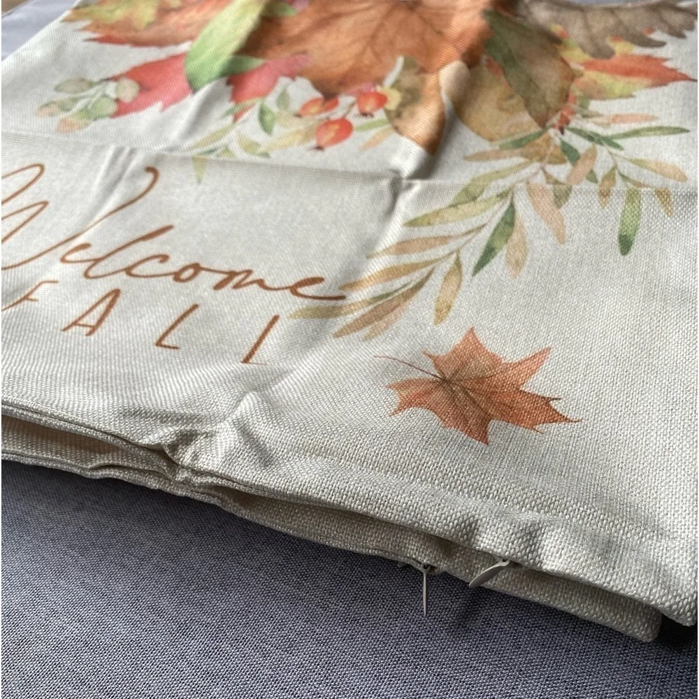 Fall Pillow Covers 18x18 Set of 4 Sunflower Pumpkin Fall Autumn Farmhouse